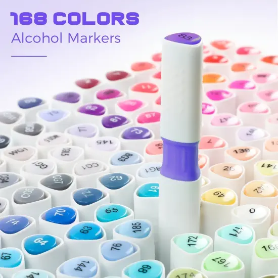 168 Colors Alcohol Markers {2}