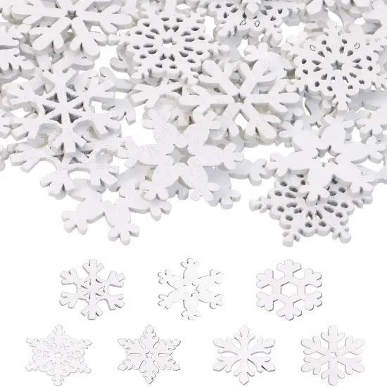 160PCS Snowflake Ornaments Decorations - White {1}