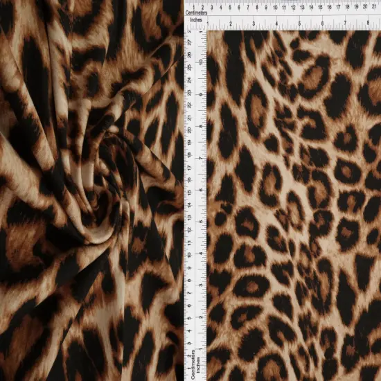 1 Yard DTY Brushed Animal Print Knit Fabric 58/60 Inches Wide Soft Stretch SILVER {7}