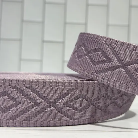 Lilac Diamond Debossed Polyester Webbing {1}