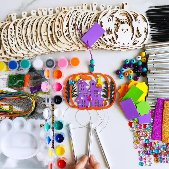 24 Sets Halloween Crafts Fall Pumpkin Crafts {3}