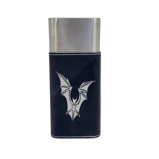 Cigar Case with Cutter - The Bat - Leather Rustic/Silver {2}