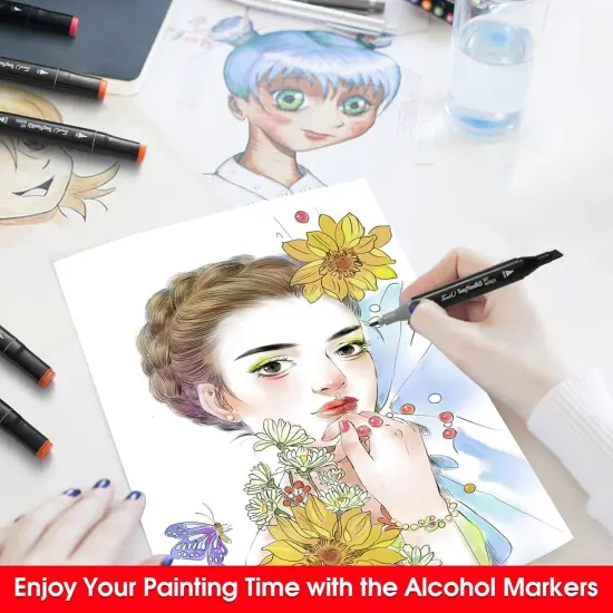 80 Colors Dual Tips Alcohol Markers {3}