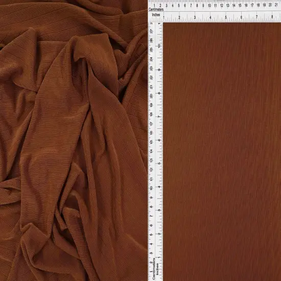 1 Yard Polyester Spandex Rib Knit Fabric Slinky Texture 52/54" Width BROWN COCO {6}