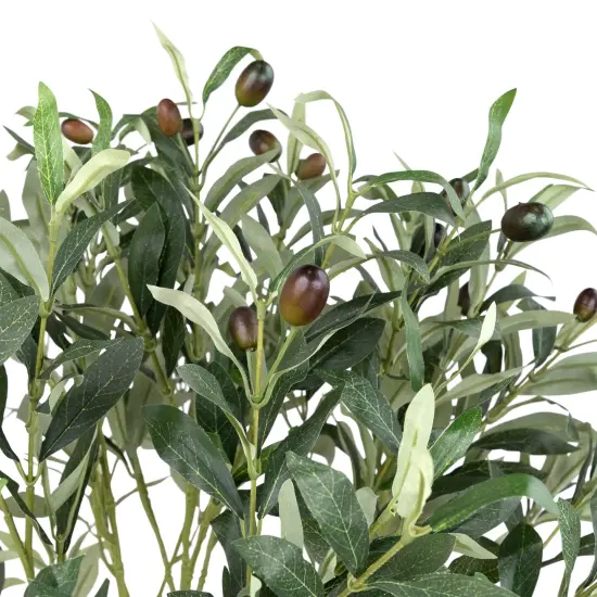 Northlight Artificial Olive Tree with Foliage In a Black Pot - 40" Green {6}