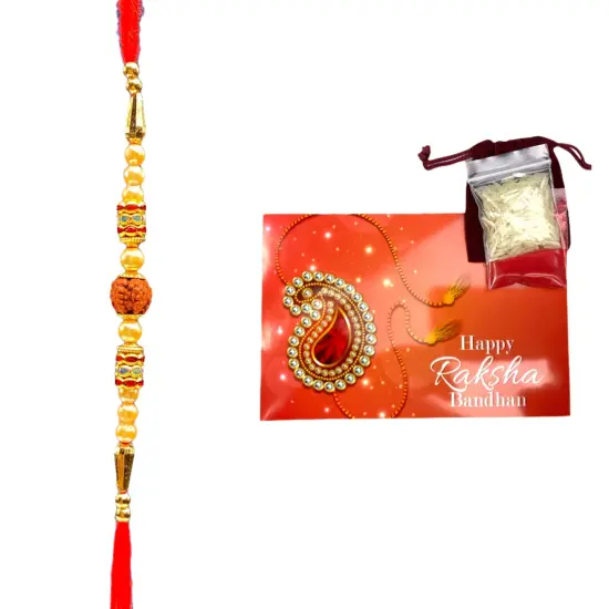 Wholesale 5, 10 Rudraksh Rakhi for Brother, Poojan Thread, Rakhri, Rakhi Bracelet, Raksha Bandhan, Rakshabandhan, Rakhdi, Usa Seller {6}