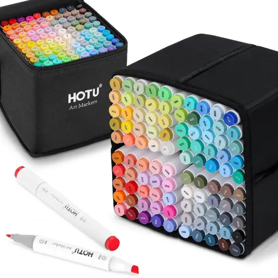 100 Colors Dual Tips, Coloring Alcohol Markers {1}