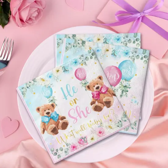 40PCS Bear Baby Shower Napkins {2}