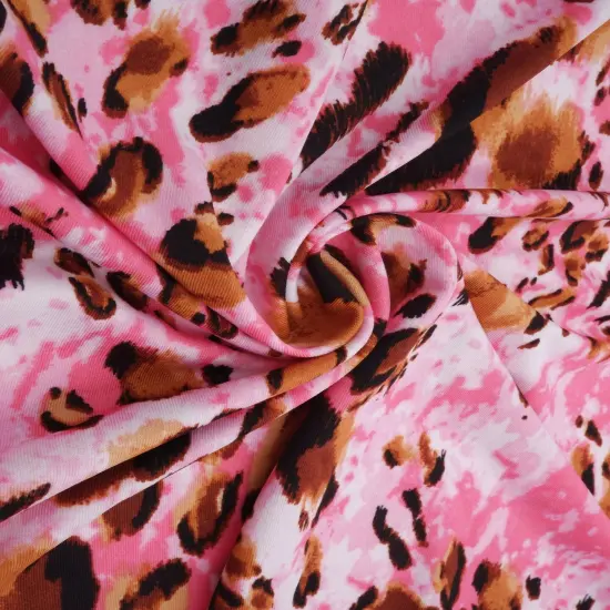 1 Yard DTY Animal Print Fabric Stretch Knit Soft Lightweight Polyester Spandex 58/60 Inch Wide TEAL {2}