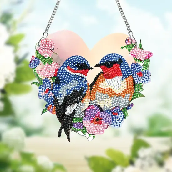 Hanging Pendant Diamond Painting Kits (Two Birds) {5}