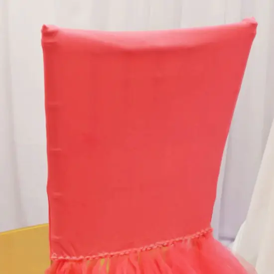 1 Piece Coral Stretch Spandex Chiavari Chair Cover with Elegant Ballet Skirt {5}