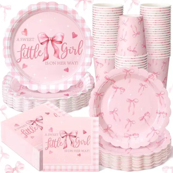 250 Pcs Little Girl Baby Shower Decorations {1}