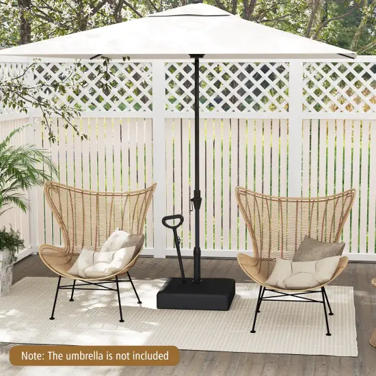 Black Patio Umbrella Base with Retractable Wheels, Adjustable Height and Multi-Adapters {5}