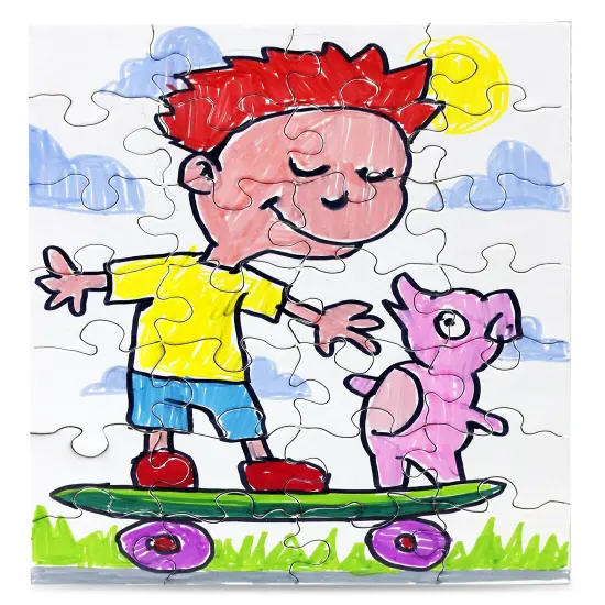 Hygloss Compoz-A-Puzzle Blank Jigsaw Puzzle 5.5"X8" 24/Pkg-28 Pieces {4}