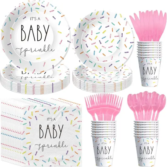 Sprinkle Baby Shower Tableware - Serves 24 {1}