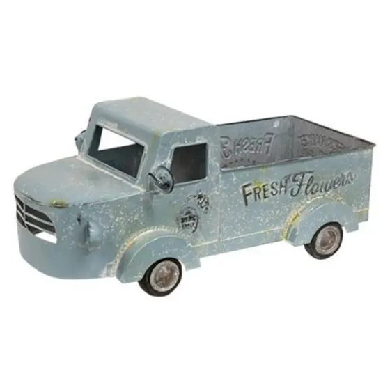 Vintage Metal Truck with Open Bed for Fresh Flowers and Tabletop Decor {1}
