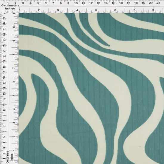 1 Yard Abstract Zebra 8x3 Yummy Rib Knit Fabric Soft Stretch 58/60 Inches Wide MANGO {4}