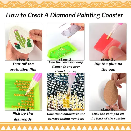 8 Pcs Diamond Art Kits for Adults Coasters {5}