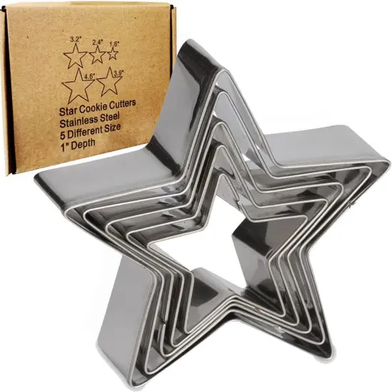 5 pcs Stainless Steel Five-pointed Star Molds {1}