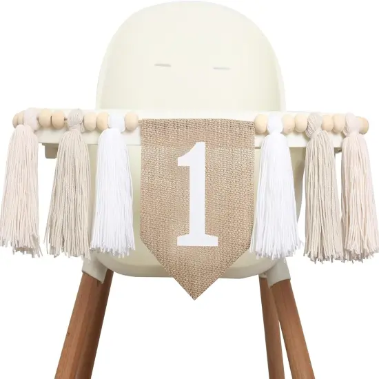 hite 1st Birthday High Chair Banner {1}