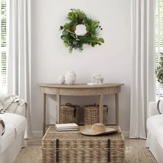 Blueberry Candle Wreath Christmas Winter Candle Ring Decor {4}