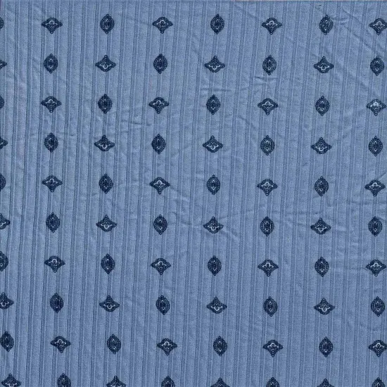 1 Yard 8X3 Yummy Rib Geo Stretch Sublimation Fabric 58/60 Inches Wide IVORY/DENIM {2}