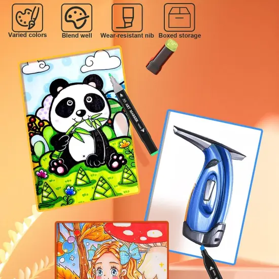 80 Colors Alcohol Markers with Case {2}