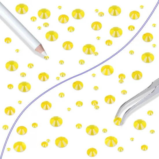 6000 Pieces Citrine Non Hotfix Rhinestones 6 Sizes Round Crystal {5}