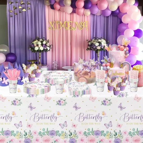 Butterfly Baby Girl Decorations Tableware {4}