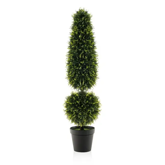 Faux Topiary Tree with Natural Vine, Metal Base and UV Resistant Leaves {1}