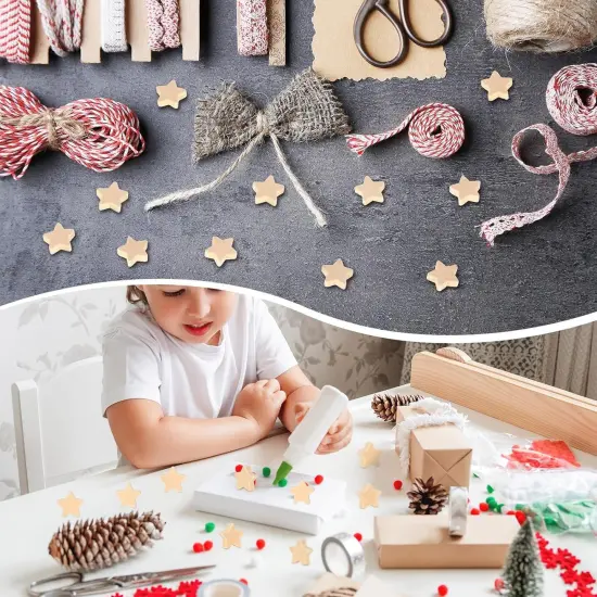 100 Pcs Patriotic Mini Wood Star for Craft {5}