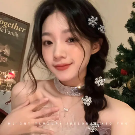 Sparkly Rhinestone Snowflake Hair Clip {4}