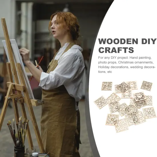 20pcs Unfinished Wooden Pieces Embellishments {4}