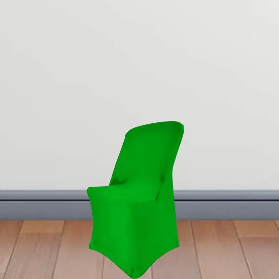 1 Piece Emerald Green Stretch Chair Cover Form-Fitting Spandex for Lifetime Folding Chair {4}