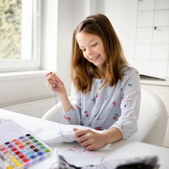 Peirich Embroidery Floss Cross Stitch Supplies, Friendship Bracelets String Kit Embroidery Floss Kit Cross Stitch Kits with Organizer Sewing Boxes Cross Stitch Tools - Gift for Christmas Birthday {5}