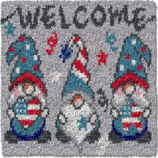 Latch Hook Kits for Adults Kids Tapestry Kits DIY Needlework Doormat Creative Gift Home Decoration 20.5Inch X13.8Inch (Gray) {1}
