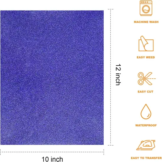 Glitter HTV Heat Transfer Vinyl Bundle - 12 Pack 12 "X10 Glitter Iron {2}