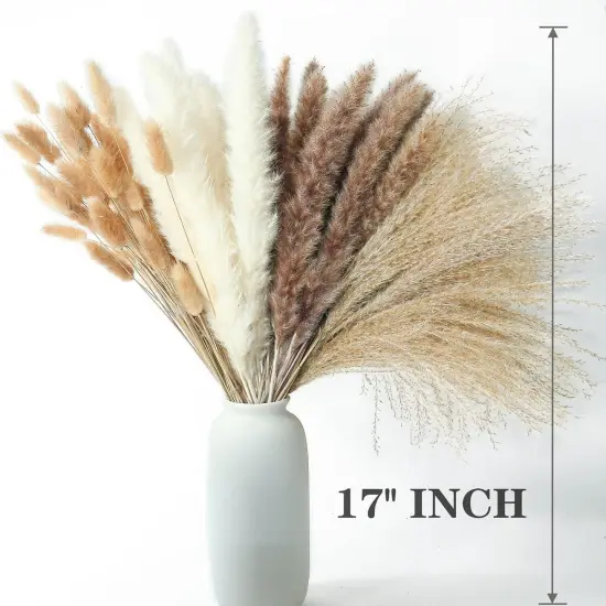 300PCS Dried Flower Bouquet &ndash; Pampas Grass & Mixed Stems for Boho Home & Wedding Decor {3}