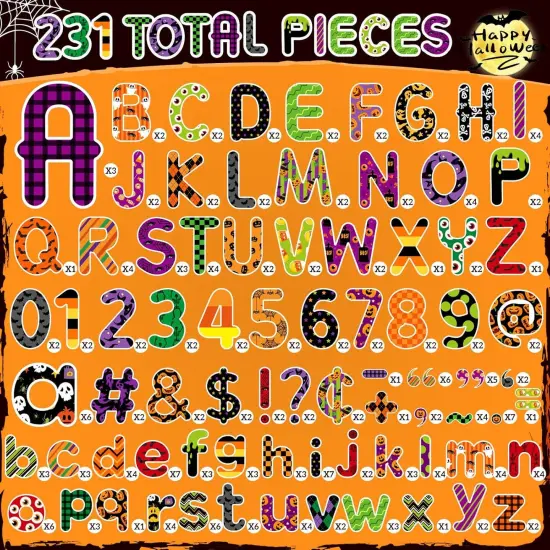 231 Pcs Halloween Bulletin Board Letters for Classroom 4 Inch Letters {2}