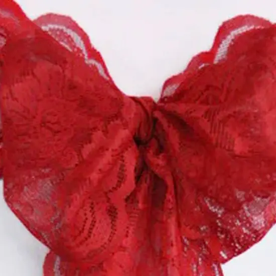 10 Pieces Apple Red Caspari Lace Chair Sashes Premium Event Decoration 9" x 108" {3}