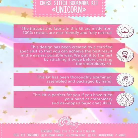 Embroidery Kit 'Unicorn' - Counted Cross Stitch {4}