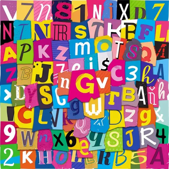 100pcs Alphabet Number Colorful Letter Stickers {1}