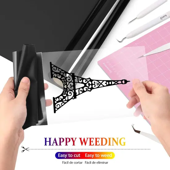 Black Heat Transfer Vinyl - 12 x10, Iron on Vinyl HTV Vinyl (Matte Black) {3}