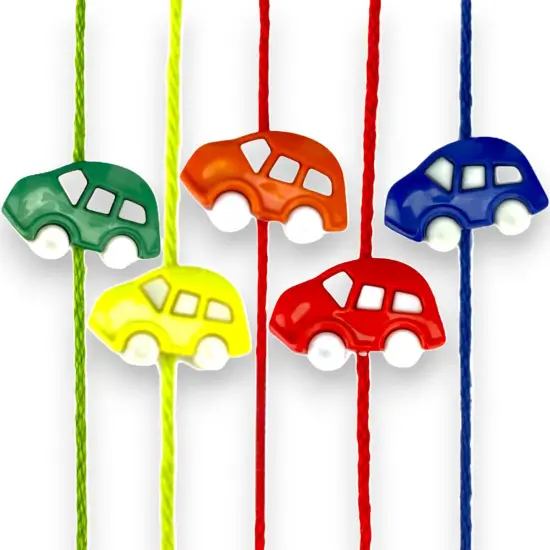 Set Of 2 Cute Cartoon Rakhi Featuring Adorable Car Designs Thread Perfect Rakhi for Brother Raksha Bandhan Bracelets for Bhai Bhaiya {7}