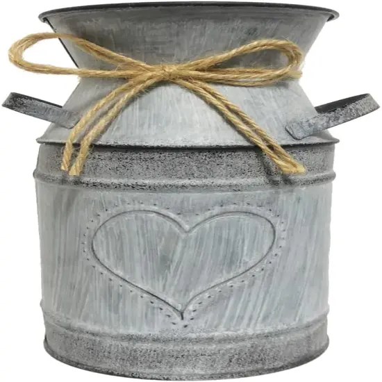Rustic Artificial Lavender in Metal Vase &ndash; Vintage Farmhouse D&eacute;cor for Home & Office {2}