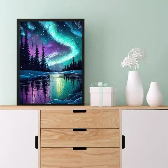 Diamond Painting Kits for Adults, Aurora 5D DIY Diamond Art Kits Full Drill Diamond Dots for Gift Wall Decor and Relaxation Gem Arts 12x16 inch {2}