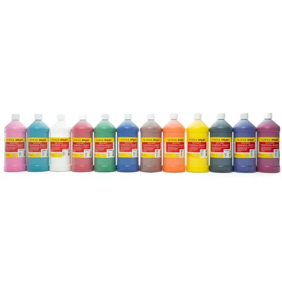 School Smart Washable Tempera Paints, Assorted Colors, Quart Set of 12 {3}