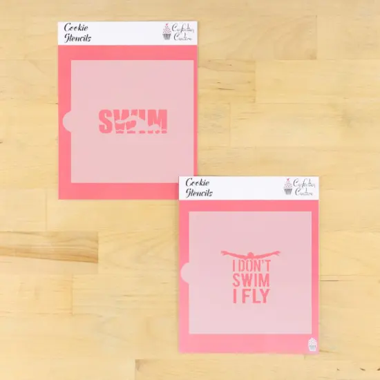 Swimmer Messages Cookie Stencil Set | Sports Cookie Stencil | DIY Stencil | Craft Stencil | Confection Couture | {1}