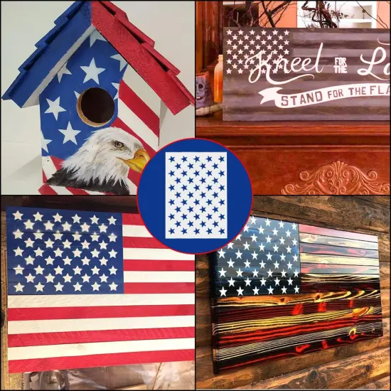 6 Pieces Patriotic 50 Star Stencils (3 Sizes) {2}