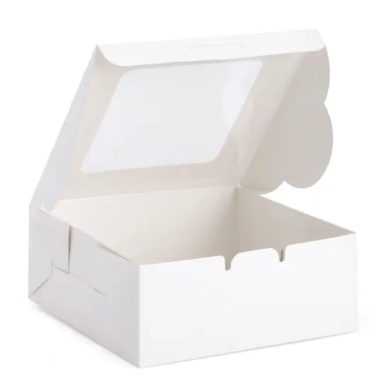 50 Pack 6x6 Bakery Boxes with Window for Desserts, Bulk Treat Containers for Cupcakes, Pastries, Cookies (White) {5}